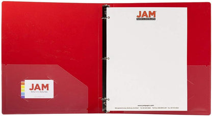 JAM PAPER Plastic 0.75 inch Binder - Clear 3 Ring Binder - Sold Individually