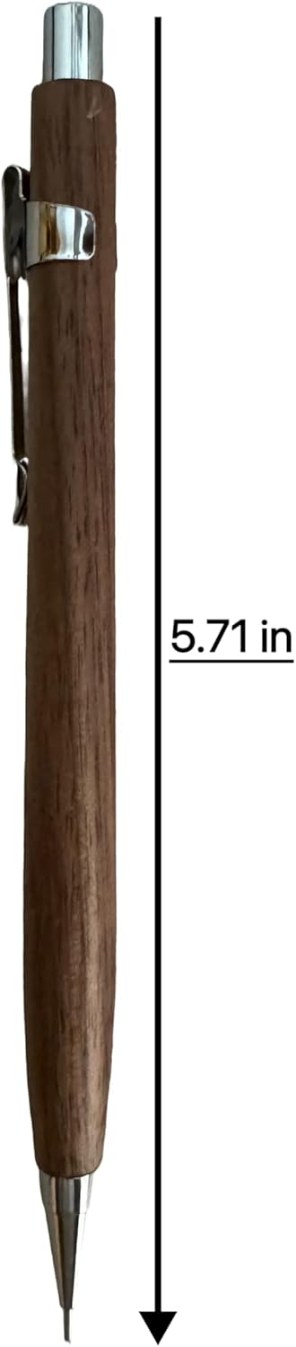 Spiral Grain Wooden Mechanical Pencils -Unique Colors Airplane Aluminum Core Artist's Drawing Pencil Comes with Gift Box (Walnut)