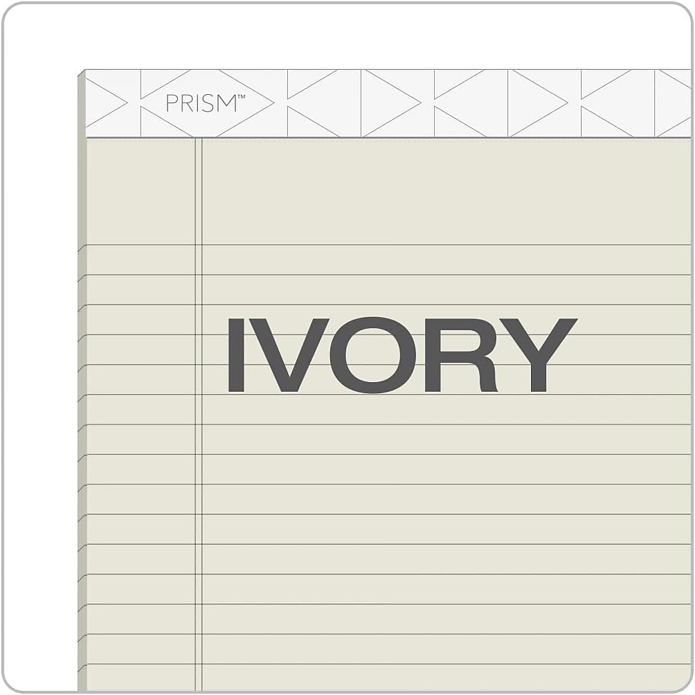 Tops Prism Writing Pads, 8-1/2" x 11-3/4", Legal Rule, Gray, Perforated, 50 Sheets, 12 Pack (63160)
