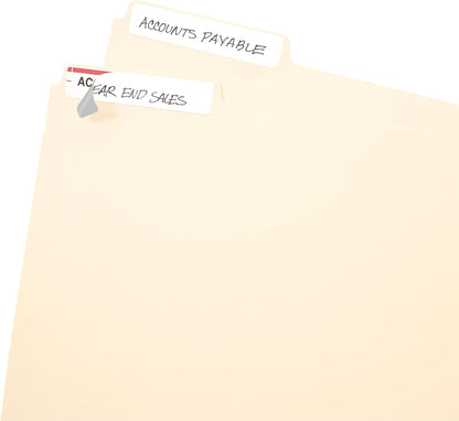Avery File Folder Labels on 4" x 6" Sheets, Easy Peel, White, Print & Handwrite, 2/3" x 3-7/16", 252 Labels (5202)