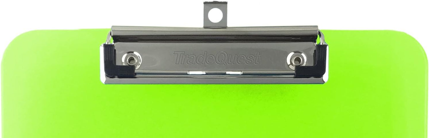 Trade Quest Plastic Clipboard Opaque Color Letter Size Low Profile Clip (Pack of 6) (Black)