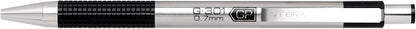 Zebra Pen F-301 Ballpoint Black, Blue, Red and Green Ink, Fine Point 0.7mm Pen, Easy-Glide Ink, Stainless Steel Retractable, Non-Slip Grip, Professional Design, Ideal for Office, 4-Pack (27174)