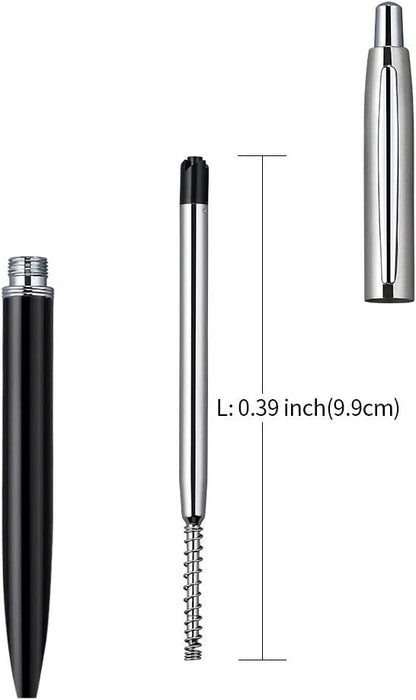 ChaoQ 3 Pcs Retractable Metal Ballpoint Pens, for Gift, Business, Office, 1.0mm Medium Point Black Ink, 6 Extras Replaceable Metal Refills - Stainess Steel