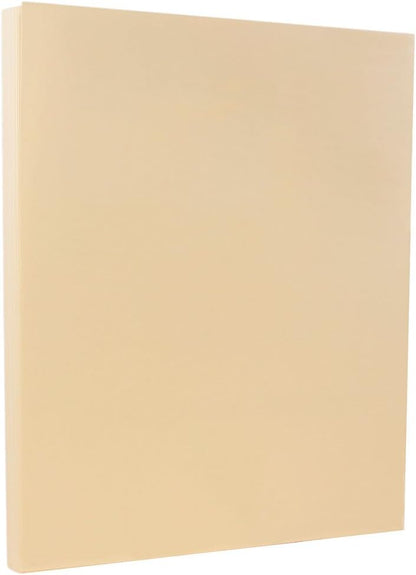 JAM PAPER Vellum Bristol 65lb Cardstock - 8.5 x 11 Coverstock - 147 gsm - Cream - 50 Sheets/Pack