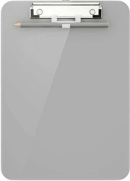 Hongri Plastic Clipboard, White 8.5x11" Clipboard, A4 Letter Size Clipboards for Nurses, Students, Office and Women, Clipboard with Pen Holder and Low Profile Clip, Size 12.5 x 9 Inch(White)