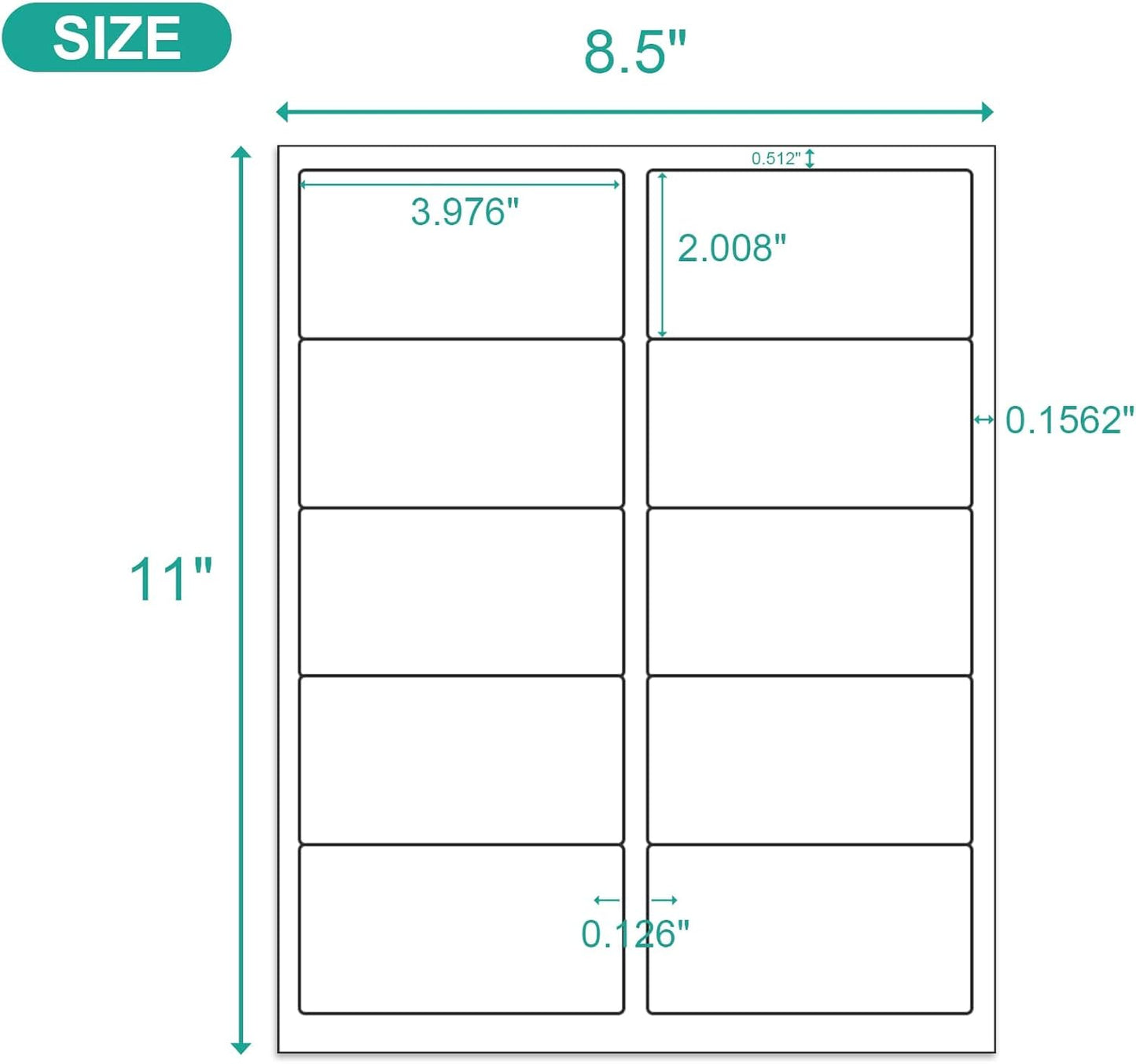 MFLABEL Half Sheet Shipping Labels - 200 Self Adhesive Sticker Sheets for Laser & Inkjet Printers, Waterproof & Smudge-Free, with 12 Free Fragile Labels for Packaging, Shipping and Crafting - Colors A
