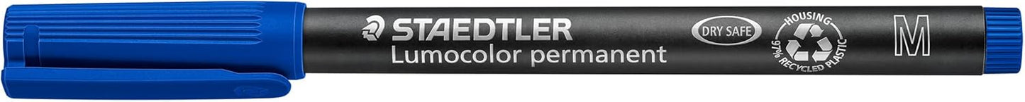 STAEDTLER Lumocolor Permanent Pen 317 Medium 1.0mm Line - Assorted Colours (Pack of 8) (317 WP8 ST), pack of 8