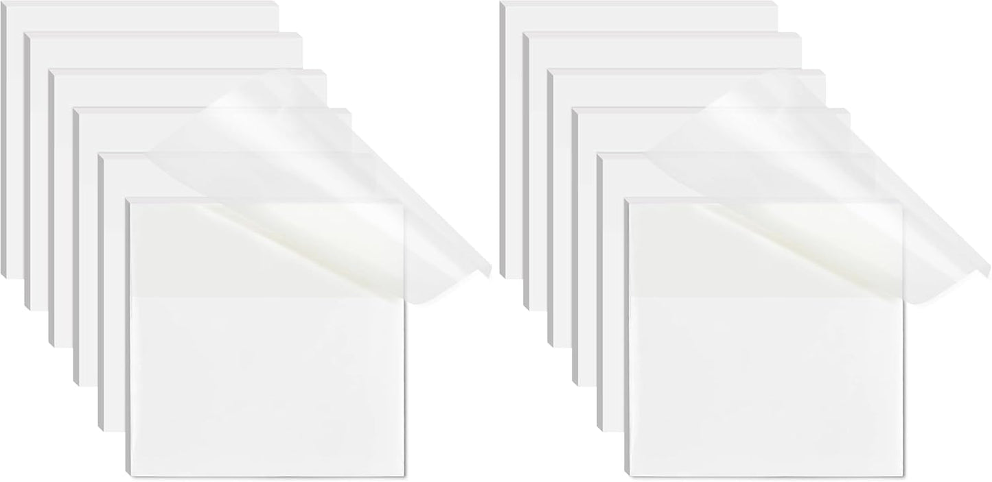 [1000 PCS] Transparent Sticky Notes, 6 Sizes Clear Sticky Notes Pads, Waterproof Self-Adhesive Translucent Sticky Notes for Annotating Books, See Through Sticky Notes for School & Office