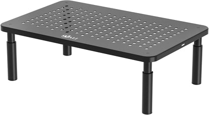 WALI Computer Monitor Stand for Desk, Adjustable Laptop Riser, Desk Monitor Stand Underneath Storage for Office, School Supplies (PTT001-B), 1 Pack, Black