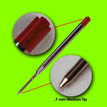 Jaymo Replacement for Parker 30525PP/30526PP and Bastion - Measures 3.875 in / 98 mm Long - G2 Gel Ballpoint Pen Refill - 2 Black + 2 Blue + Red + Purple