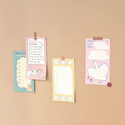 Monolike Memopad Memories design B SET - 4 Packs, 4 Different Designs, 100 Sheets Per Pad, Total 400 Sheets, Note pads, Writing pads, 3.15 x 4.17 Inches