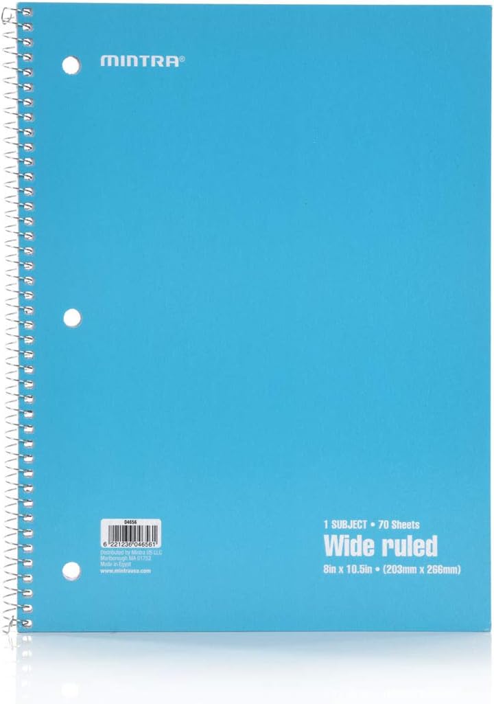 Mintra Office Spiral Notebooks, Wirebound, Journals for School, Work, Business, Aesthetic Stationery, Writing Pads, Teacher & Student Supplies (6, Pastel, College)
