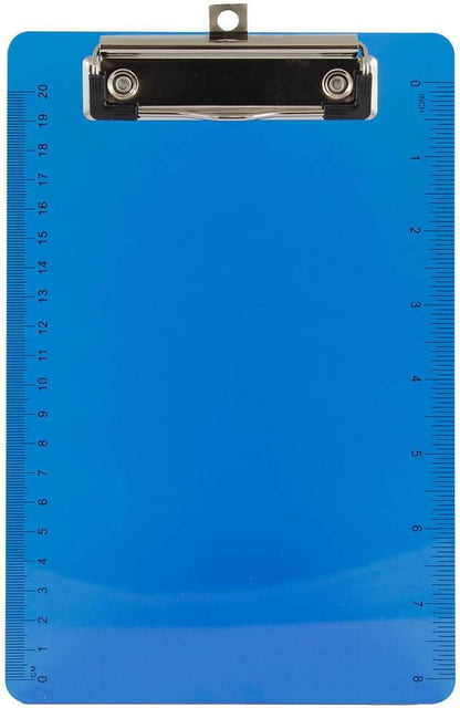 JAM PAPER Small Plastic Memo Clipboards with Low Profile Metal Clip - Mini (6 x 9) - Blue - Clip Board Sold Individually