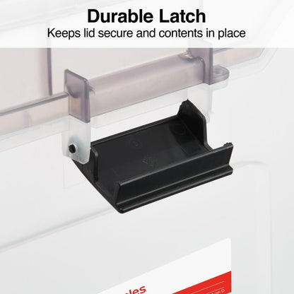STAPLES Plastic File Box with Snap Lid, Letter/Legal Size, Clear, 4/Carton