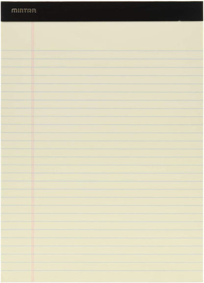 Mintra Office White Legal Pads – Ruled Notepads and Micro-Perforated Sheets, Ideal for Writing, Note-Taking & Creativity, Office, or Professional Use, Basic Pad 6 pack, 8.5"x11" (Narrow Ruled)