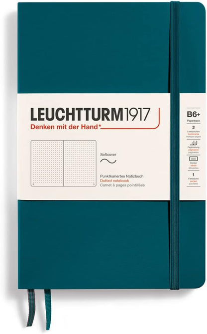 LEUCHTTURM1917 - Notebook Softcover Paperback B6+ - 123 Numbered Pages for Writing and Journaling (Ruled, Rising Sun)