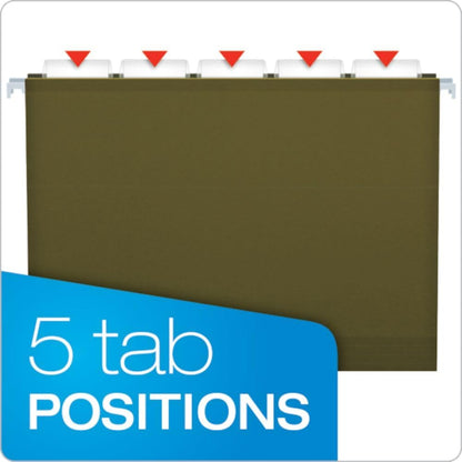 Pendaflex 04152X1 Reinforced 1" Extra Capacity Hanging Folders, Standard Green