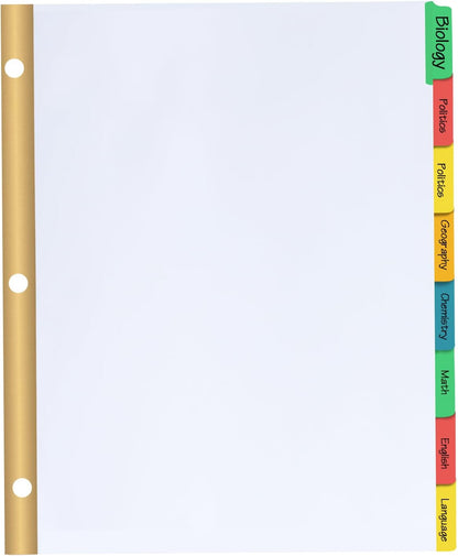 Binder Divider, PANDRI 120 Pack Binder Index White Dividers with 5 Tabs, Letter Size Paper Binder Divider for School Office Home Business