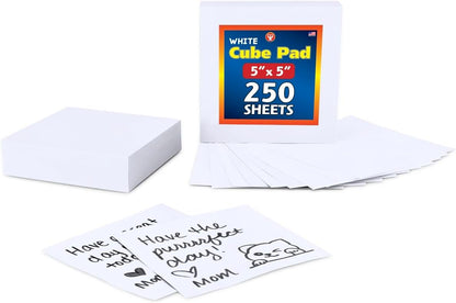 Hygloss Note Paper Cube - 3" Square Non-Sticky Memo Pad - 500 Sheets in White Color - Note Cubes - Perfect for Office & School Supplies - Not Sticky