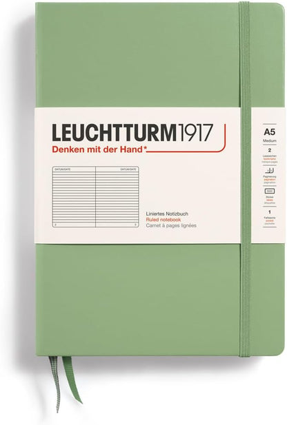LEUCHTTURM1917 - Notebook Hardcover Medium A5-251 Numbered Pages for Writing and Journaling (Navy, Ruled)