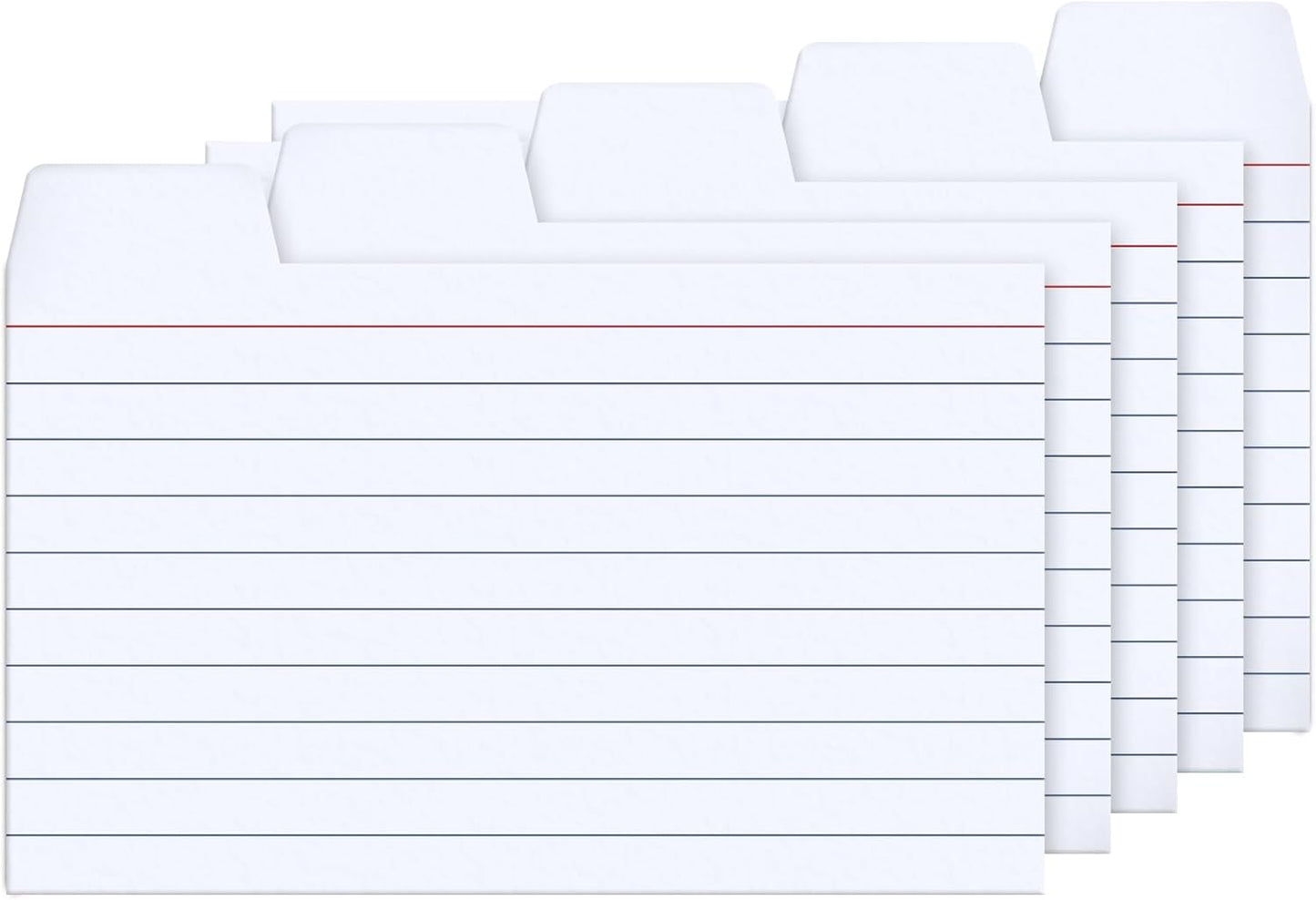 100 Pack Tabbed Index Cards 4x6 Lined Index Card Dividers with Tabs 4" x 6", Colored, 220 GSM Thick Paper