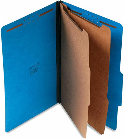 Universal 10311 Pressboard Classification Folders, Legal, Six-Section, Cobalt Blue (Box of 10)