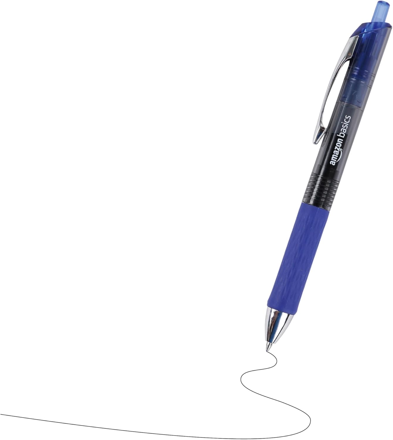 Amazon Basics Retractable Gel Pens, Fine Point 0.7mm, Smooth Writing, Assorted Colors, 12-Pack