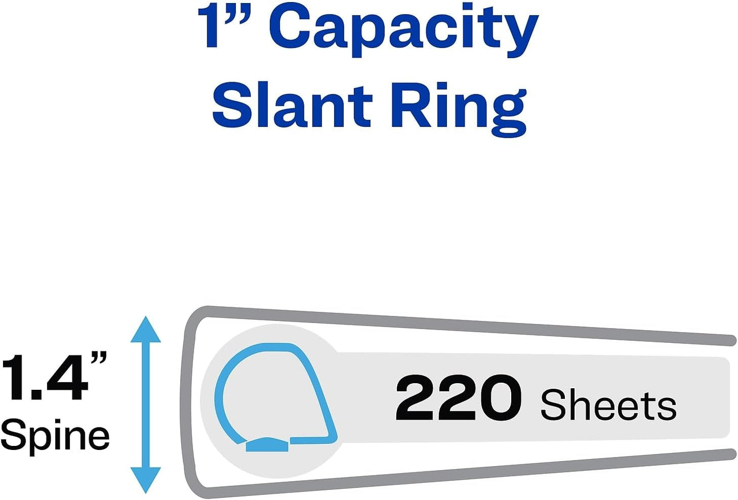 Avery Heavy-Duty View 3 Ring Binder, 1.5" Slant Rings, Holds 11" x 17" Paper, White Binders (6-Pack of 72125)