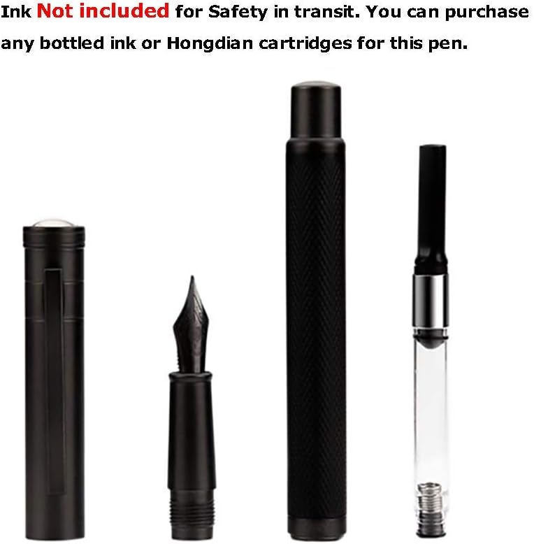 Hongdian Matte Black Forest Rollerball Pen with Schmidt Black Ink Refill, Classic Design with Metal Case for Business Signature