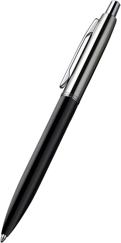 ChaoQ 3 Pcs Retractable Metal Ballpoint Pens, for Gift, Business, Office, 1.0mm Medium Point Black Ink, 6 Extras Replaceable Metal Refills - Stainess Steel