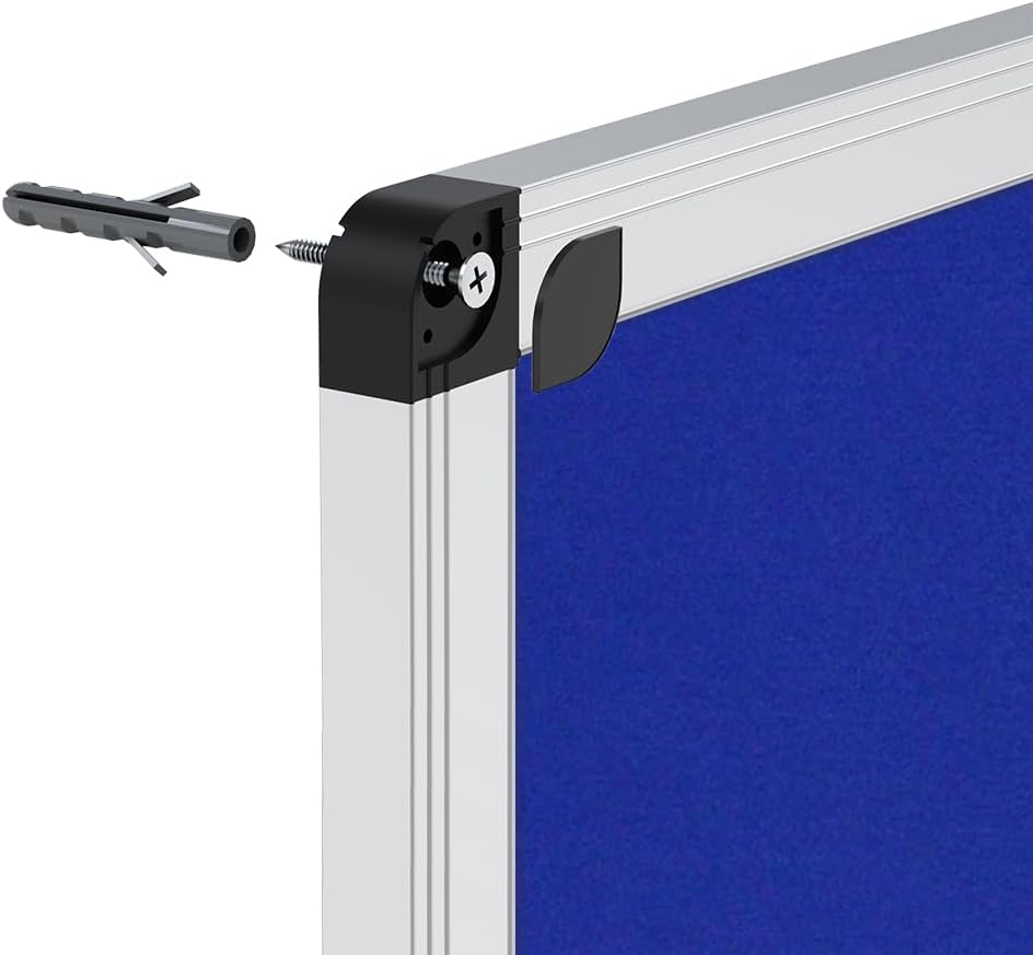 VIZ-PRO Large Fabric Bulletin Board/Foldable Notice Board Felt Gray, 60 X 48 Inches, Silver Aluminium Frame