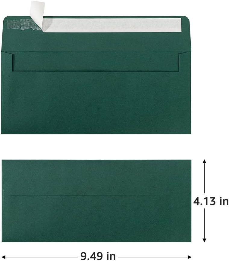 100 Pack Colorful #10 Business Envelopes Self Seal Standard Envelopes for Office Checks, Business, Letter Mailing Invoices, 4.13 x 9.49 Inches (Brown)