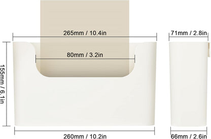 YOHOM No Drilling File Holder Wall Mails Magazines Organizer Adhesive Door Mount, Single Pocket(WHITE, 1 PCS)