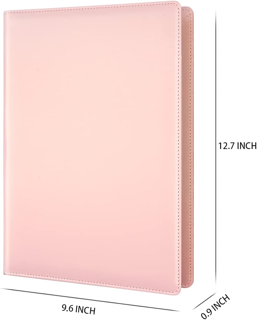 WAVEYU Resume Portfolio Folder, Padfolio Clipboard, Writing Portfolio Leather Clipboard with Cover for Legal Pad Holder Letter Size A4 for Business Conference Notepad Clip Boards, Purple