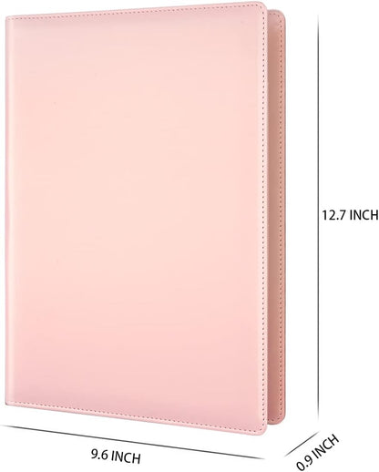 WAVEYU Resume Portfolio Folder, Padfolio Clipboard, Writing Portfolio Leather Clipboard with Cover for Legal Pad Holder Letter Size A4 for Business Conference Notepad Clip Boards, Purple