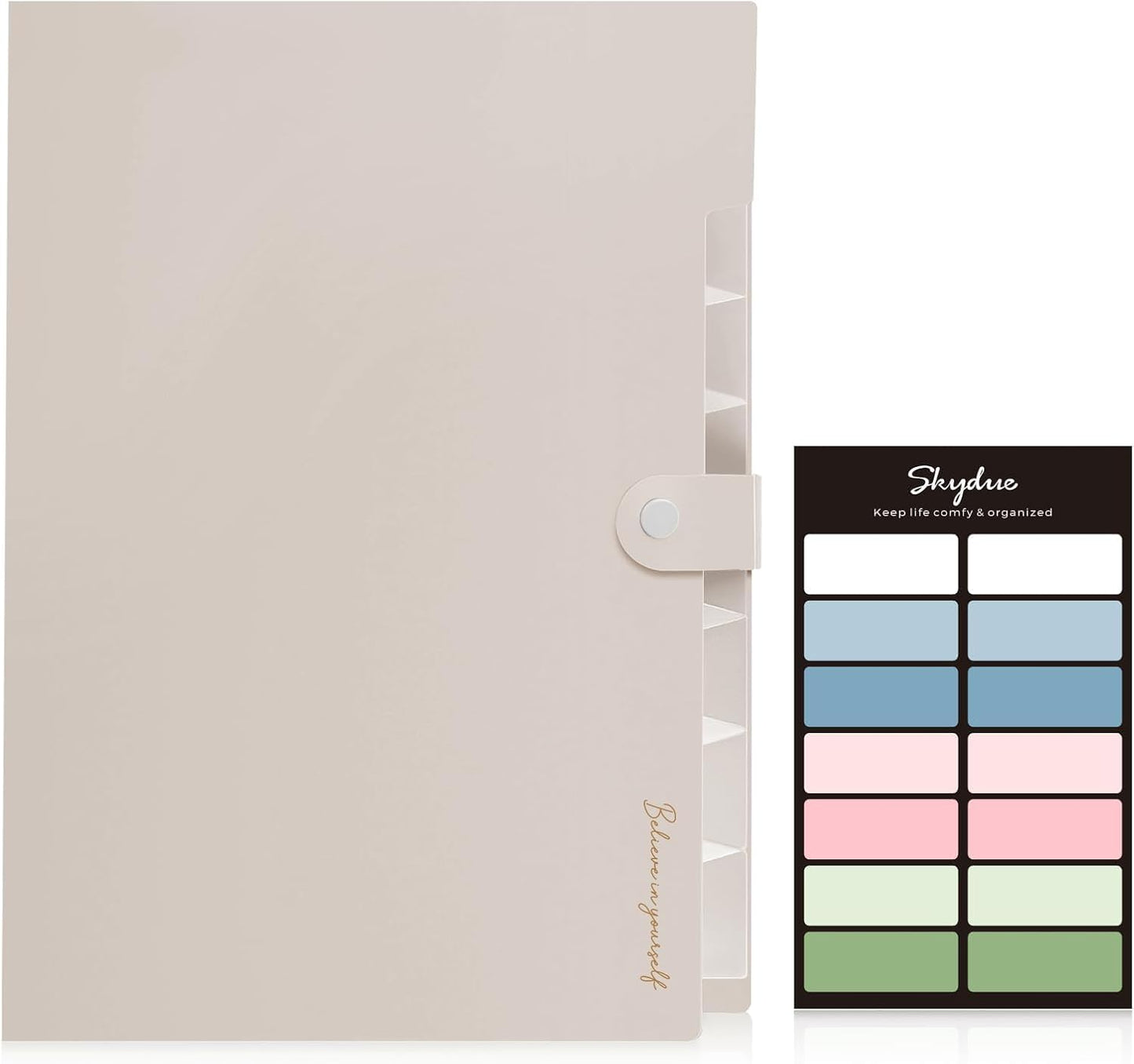 SKYDUE Expanding File Organizer with 8 Pockets, Accordion File Folders with Labels, Portable Document Paper Bill Receipt Organizer, Home College School Office Supplies, Letter Size, Blue