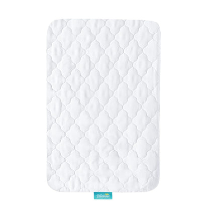 Crib Mattress Protector Sheets Fitted Waterproof Crib Mattress Pad Cover, Noiseless & Machine Wash 100% Absorbent Crib/Toddler Mattress Protector Sheet Quilted, White, 52" x 28"