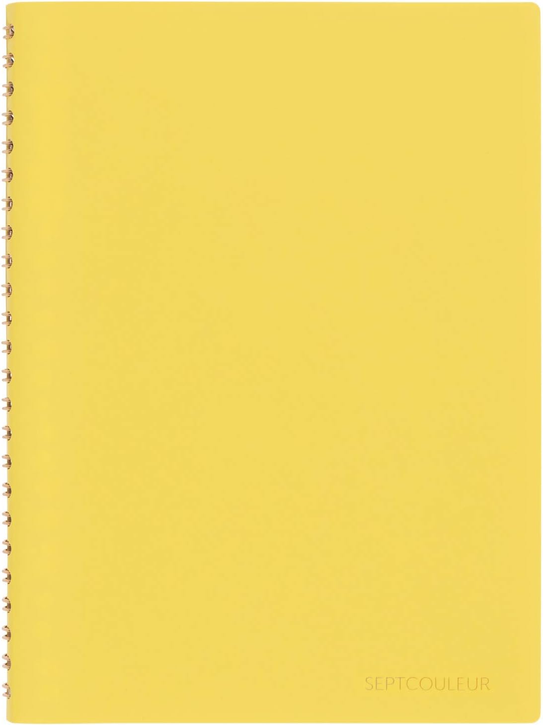 Maruman Septcouleur Grid Notebook- A5, 8.35" x 6.22", 100 Sheets / 200 Pages, 3mm Graph Paper Journal, Durable Rose Gold Wire-bound Spiral, Water Resistant Cover, Spicy Coral Pink, Made in Japan