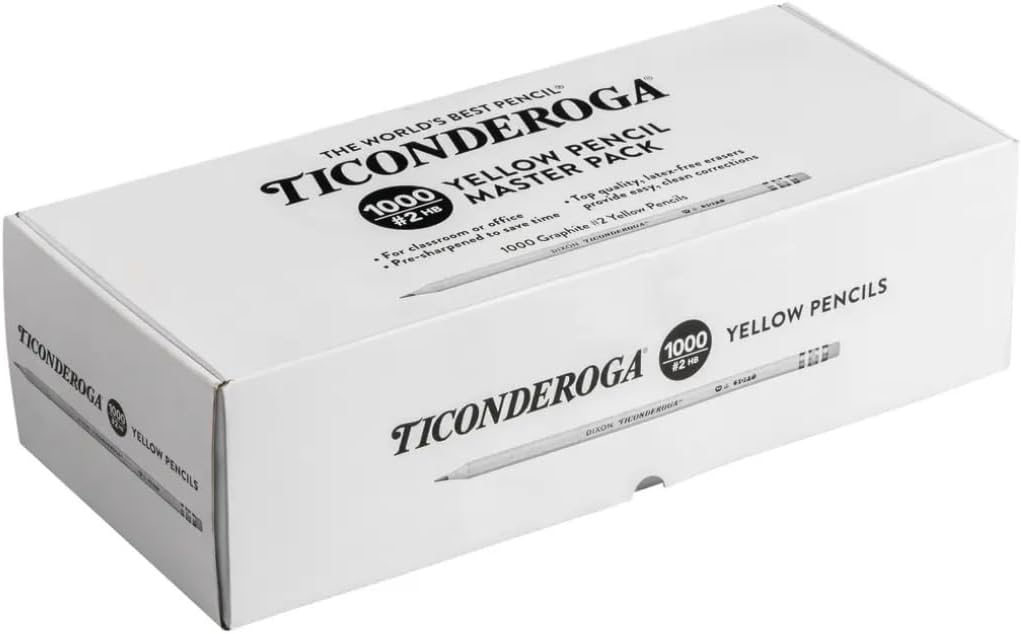 Ticonderoga Wood-Cased Pencils, Pre-Sharpened, 2 HB Soft, Yellow, 72 Count