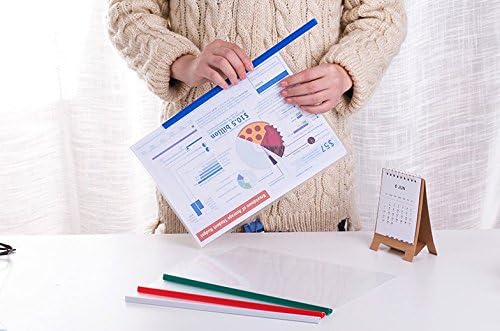 Plastic File Folder 10mm Sliding Bar Report Covers, 18C, 40 Sheet Capacity, Transparent Resume Presentation File Folders Organizer Binder for A4 Size Paper, 20 Pcs