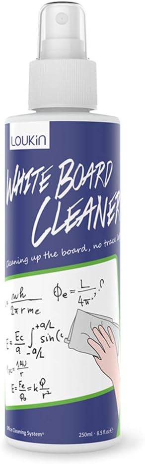 loukin Non-Toxic Whiteboard Cleaner, 8.5 fl oz Dry Erase Board Cleaner, Whiteboard Cleaning Spray with Cloth, Removes Stubborn Marks from Whiteboards