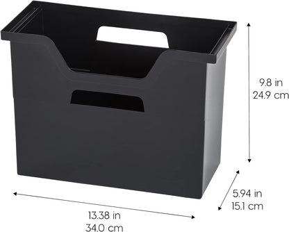 IRIS USA Magazine Holder, Compact File Storage Mini File Organizer for Desk and Home Office, Personal File Organizer for Papers and Magazines, Space-Saving Storage Set 6 Pack, Black