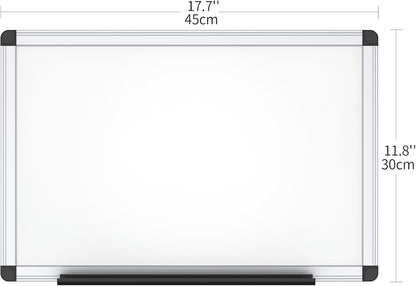 VIZ-PRO Magnetic Whiteboard/Dry Erase Board, 18 X 12 Inches, Includes 1 Eraser & 2 Markers & 4 Magnets