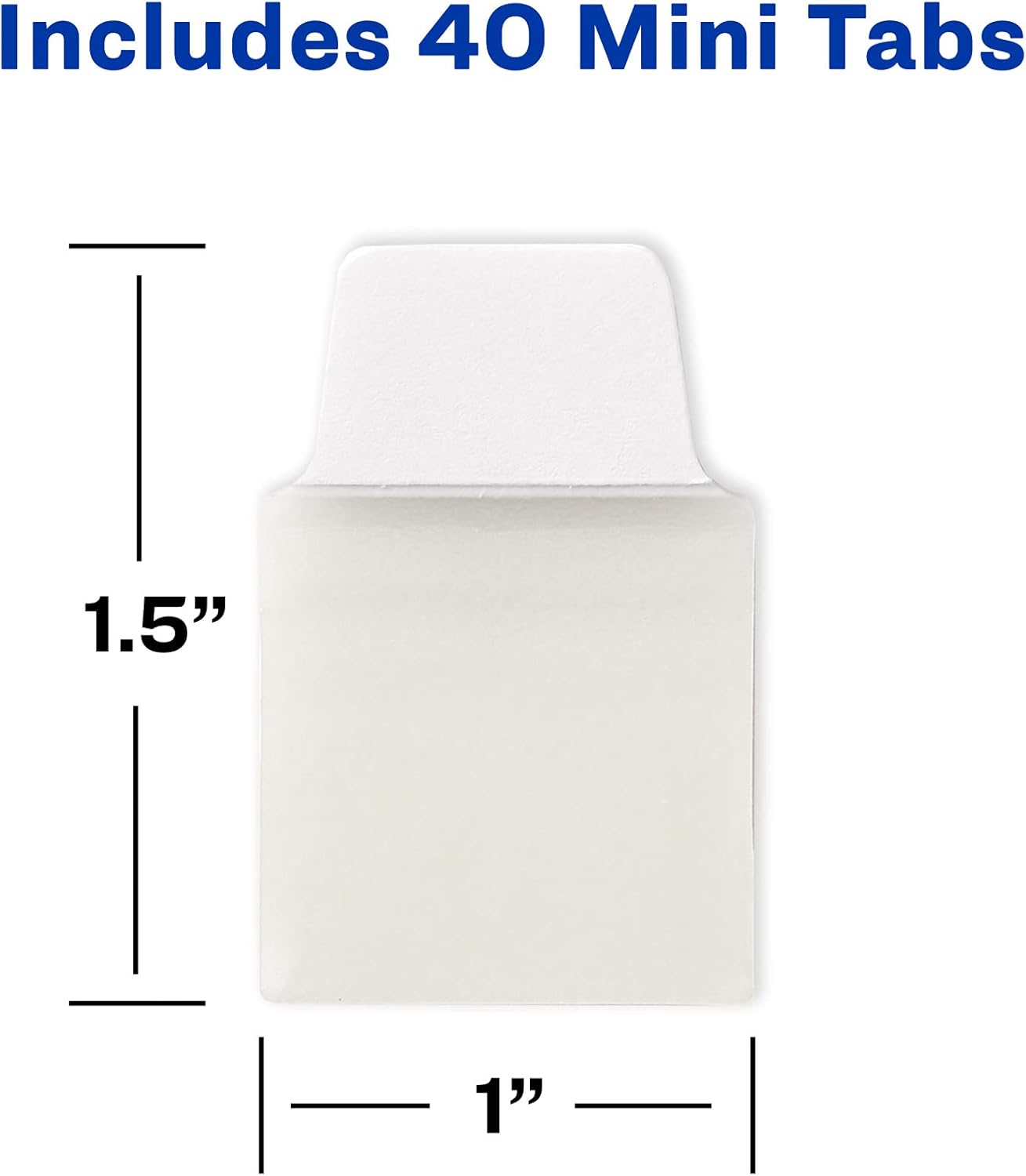 Avery Mini Ultra Tabs, 1" x 1.5", 2-Side Writable, White, 40 Repositionable Tabs (74788)