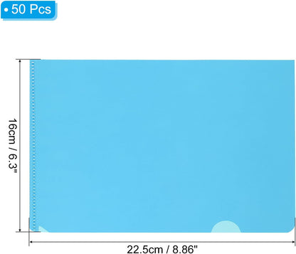 PATIKIL L Type Folders 50 Pack A4 Plastic File Project Pockets Clear Paper Document Jacket Sleeves for Office, Orange
