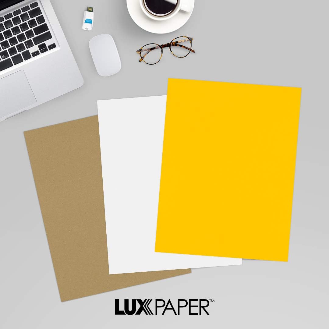 LUXPaper 8.5" x 11" Paper | Letter Size | Pastel Canary Yellow | 60lb. Text | 50 Qty
