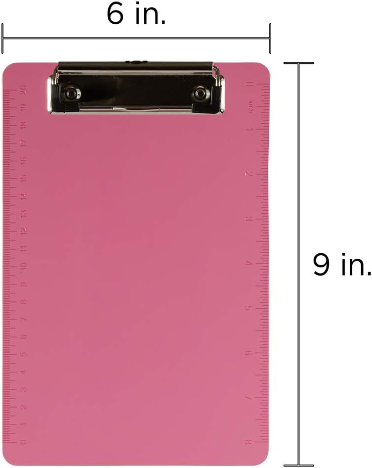 JAM PAPER Small Plastic Memo Clipboards with Low Profile Metal Clip - Mini (6 x 9) - Blue - Clip Board Sold Individually