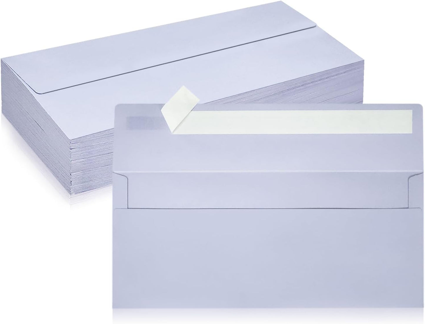 50 Pack #10 Business Envelopes, Sage Green Standard Envelopes Self Seal, Letter Size Mailing Envelopes for Checks Letters Invoices Statements Birthday Graduation Wedding, 4 1/8 x 9 1/2 Inch