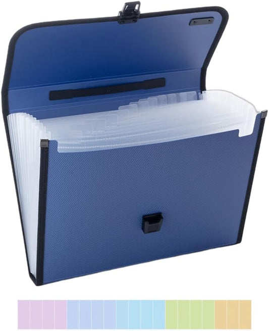 M&G Expanding File Folder 13 Pockets Accordion File Organizer with Labels, Portable Document Receipt Organizer Hold A4 Letter Size Paper, Waterproof Folder for Schoolbag Office Supplies (Purple)