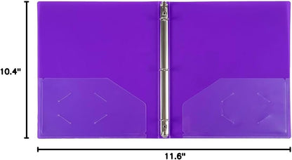 JAM PAPER Plastic 0.75 inch Binder - Clear 3 Ring Binder - Sold Individually